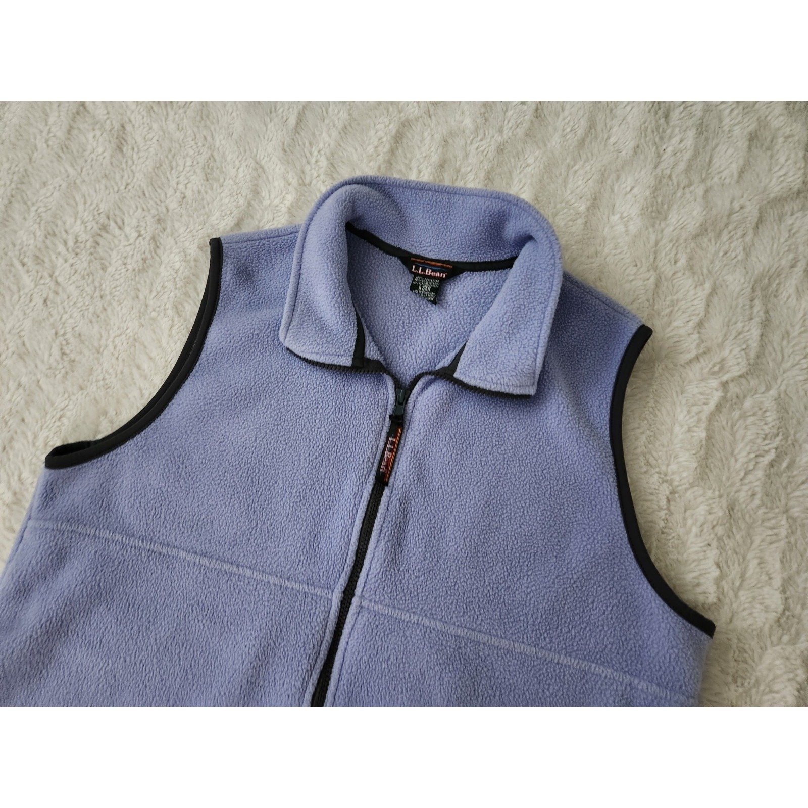 L.L. Bean Polartec Fleece Vest Women's Large Periwinkle Blue Full Zip Sleeveless
